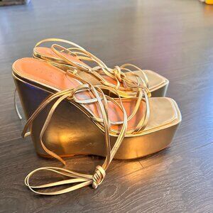 Asos Gold Platform Heels